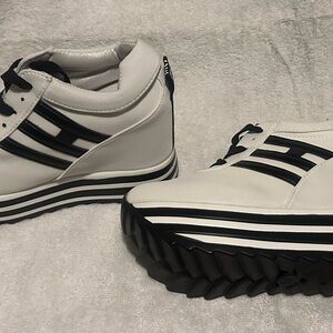 Hogan White and Black Women's Sneakers